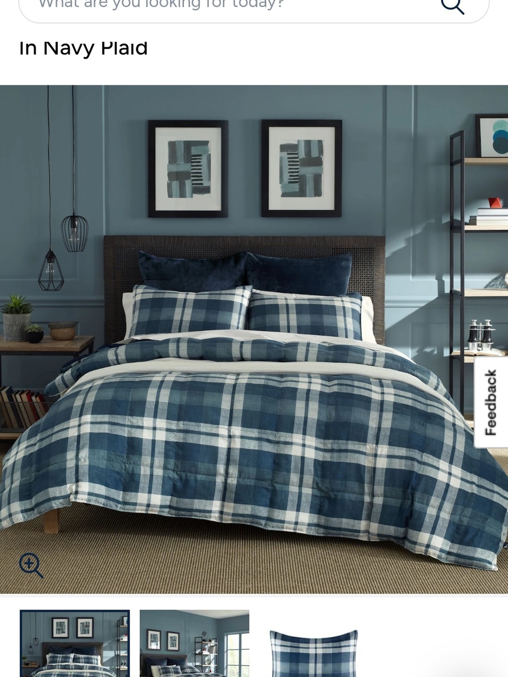 Nautica Navy and White Plaid Cotton Duvet Cover
